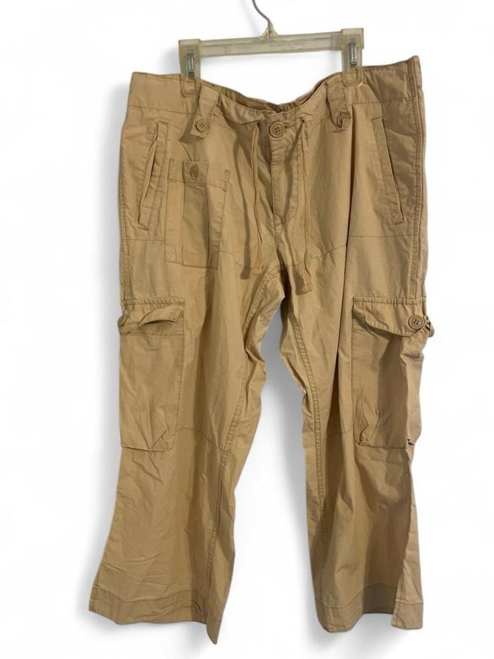 steve & Barry's Women's 12 Capri Cargo Vintage y2k Pants 100% Cotton Drawstring